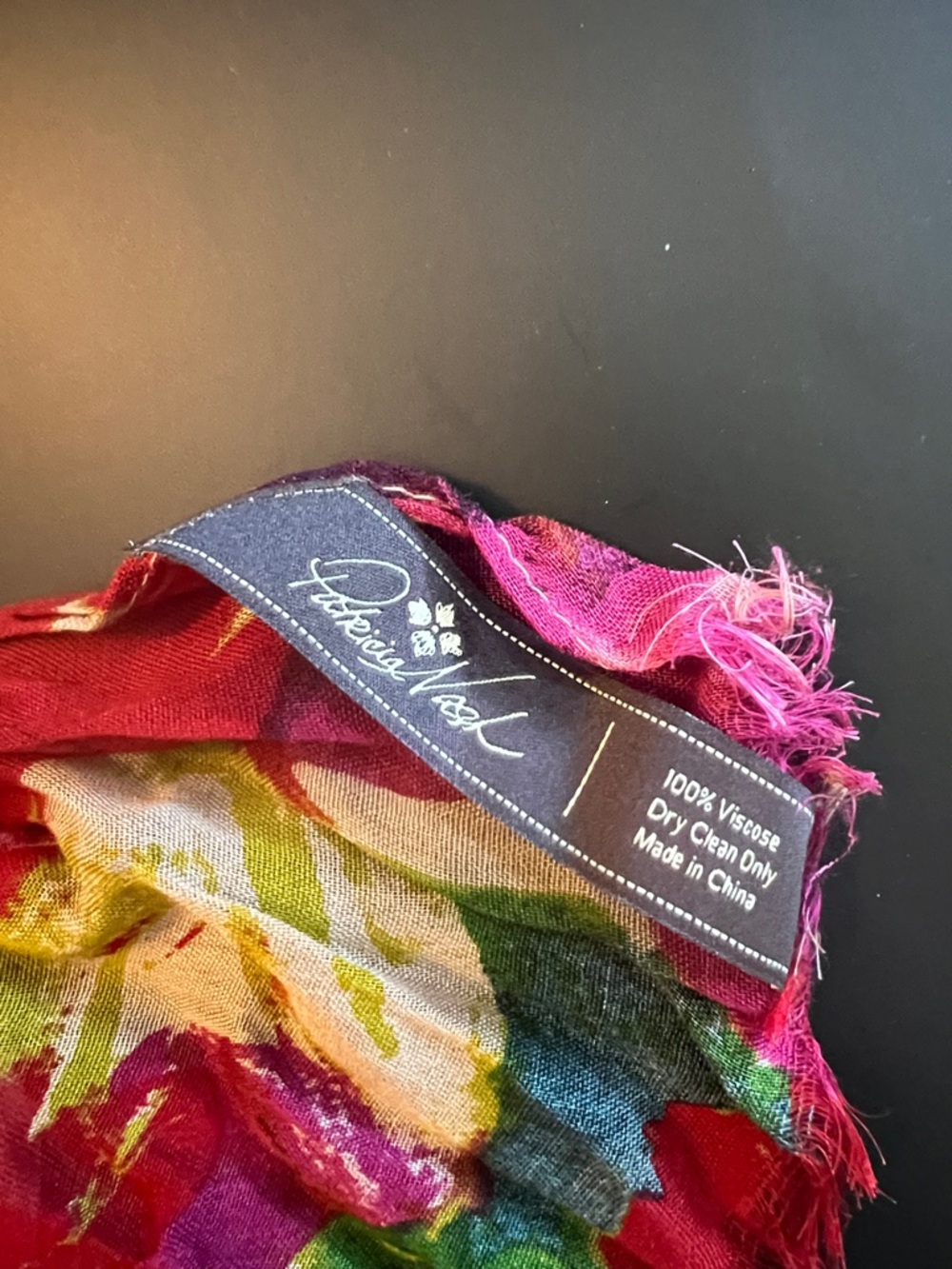 Patricia Nash Pink Red Green Blue Floral Viscose Scarf